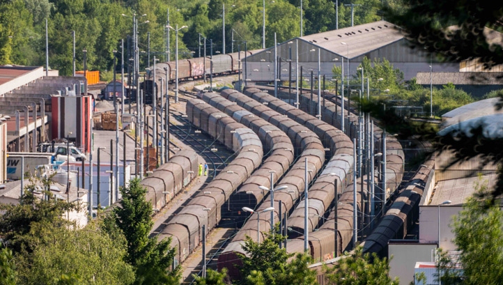 Trains at the Evian facility